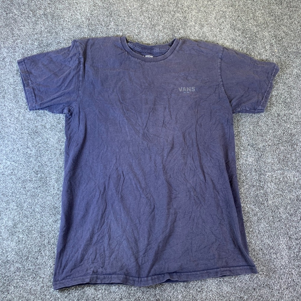 Vans Graphic T-Shirt Mens Medium Navy Blue Excellent Pool Hall Club Skate Tee